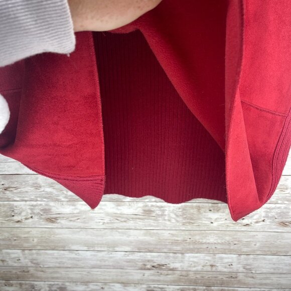 J. Jill XL Button Vest Red Ribbed Cotton Back Polyester Front​​​ - Picture 4 of 10